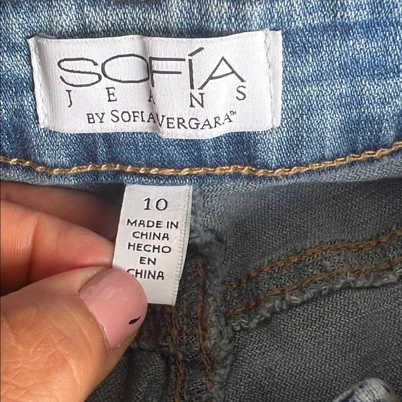 Sofia by Sofia Vergara Distressed Ankle Jeans - Blue - Picture 7 of 13